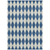 3' X 5' Navy Blue And Ivory Geometric Washable Indoor Outdoor Area Rug