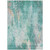 5' X 8' Teal Blue Peach And Ivory Abstract Washable Indoor Outdoor Area Rug