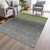 3' X 5' Fern Green And Gray Abstract Washable Indoor Outdoor Area Rug - Fern Green, Gray