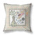 18" X 18" White And Green Bird Blown Seam Floral Indoor Outdoor Throw Pillow