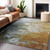 3' X 5' Orange Abstract Washable Indoor Outdoor Area Rug