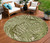 8' Ivory And Green Round Palm Leaf Indoor Outdoor Area Rug - Ivory, Green
