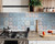 5" X 5" Baby Blue And Peach Mosaic Peel And Stick Removable Tiles