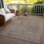 3' X 5' Brown And Ivory Geometric Washable Indoor Outdoor Area Rug Transitional Style - Brown, Ivory Color