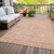 3' X 5' Copper And Beige Floral Washable Indoor Outdoor Area Rug