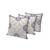 Set of Three 16" X 16" Gray and Purple Blown Seam Floral Indoor Outdoor Throw Pillow