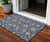 3' X 5' Navy Blue Brown And Ivory Moroccan Washable Indoor Outdoor Area Rug
