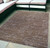 5' X 8' Brown and Ivory Striped Stain Resistant Indoor Outdoor Area Rug