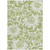 5' X 8' Green and Ivory Floral Washable Non Skid Indoor Outdoor Area Rug