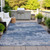 5' X 8' Navy Blue And Ivory Abstract Washable Indoor Outdoor Area Rug - Navy Blue, Ivory