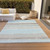5' X 8' Sky Blue Gray And Beige Striped Washable Indoor Outdoor Area Rug