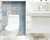7" X 7" Baby Blue And Peach Mosaic Peel And Stick Removable Tiles