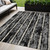 5' X 8' Black Gray And Ivory Striped Washable Indoor Outdoor Area Rug - Black, Gray, Ivory