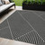 5' X 8' Black And Ivory Geometric Washable Indoor Outdoor Area Rug Transitional Style - Black, Ivory Color