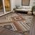 5' X 8' Copper Brown And Beige Tribal Washable Indoor Outdoor Area Rug