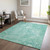 3' X 5' Teal Blue Aqua And Green Abstract Washable Indoor Outdoor Area Rug