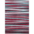 3' X 5' Burgundy Ivory And Blue Striped Washable Indoor Outdoor Area Rug