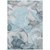 3' X 5' Teal Abstract Washable Non Skid Indoor Outdoor Area Rug Transitional Style - Teal Blue Color