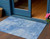 3' X 5' Denim Blue And Sky Blue Nautical Washable Indoor Outdoor Area Rug
