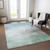 5' X 8' Blue And Mint Green Abstract Washable Indoor Outdoor Area Rug