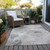 Taupe Floral Washable Indoor Outdoor Area Rug