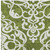 5' X 8' Green And Ivory Damask Washable Indoor Outdoor Area Rug - 880016692471