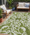 5' X 8' Green And Ivory Damask Washable Indoor Outdoor Area Rug