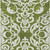 5' X 8' Green And Ivory Damask Washable Indoor Outdoor Area Rug