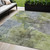 5' X 8' Olive Green And Gray Abstract Washable Indoor Outdoor Area Rug