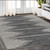 5' X 8' Charcoal And Ivory Abstract Washable Indoor Outdoor Area Rug