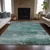 5' X 8' Teal Blue Gray And Pale Aqua Abstract Washable Indoor Outdoor Area Rug