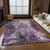 3' X 5' Eggplant Purple And Lavender Abstract Washable Indoor Outdoor Area Rug