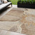 5' X 8' Brown Beige And Taupe Floral Washable Indoor Outdoor Area Rug