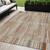 5' X 8' Rust And Ivory Striped Washable Indoor Outdoor Area Rug - 880016709223