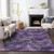 5' X 8' Purple Lavender And Gray Abstract Washable Indoor Outdoor Area Rug