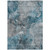 3' X 5' Teal Blue And Navy Blue Abstract Washable Indoor Outdoor Area Rug