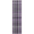 2' X 8' Purple Gray and Black Plaid Washable Non Skid Indoor Outdoor Area Rug