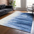 5' X 8' Navy Blue And Ivory Abstract Washable Indoor Outdoor Area Rug Transitional Style - Navy Blue, Ivory Color