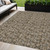 5' X 8' Brown And Ivory Floral Washable Indoor Outdoor Area Rug
