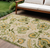 6' X 9' Ivory Green And Yellow Floral Indoor Outdoor Area Rug