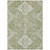 3' X 5' Artichoke Green Beige And Ivory Medallion Washable Indoor Outdoor Area Rug