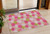 3' X 5' Pink Green And Ivory Polka Dot Washable Indoor Outdoor Area Rug