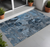 2' X 3' Blue and Dark Blue Abstract Washable Indoor Outdoor Area Rug