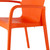 Set of Two Orange Heavy Duty Plastic Outdoor Stacking Dining Chairs