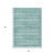 5' X 8' Aqua And Ivory Striped Washable Indoor Outdoor Area Rug