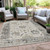 5' X 8' Ivory And Gray Floral Washable Indoor Outdoor Area Rug - Ivory, Gray