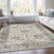 5' X 8' Ivory And Gray Floral Washable Indoor Outdoor Area Rug - Ivory, Gray