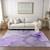 3' X 5' Purple and Ivory Abstract Washable Non Skid Indoor Outdoor Area Rug