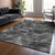 3' X 5' Gray Charcoal And Silver Abstract Washable Indoor Outdoor Area Rug Transitional Style - Gray, Charcoal, Silver Color