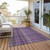 3' X 5' Purple and Gray Plaid Washable Non Skid Indoor Outdoor Area Rug